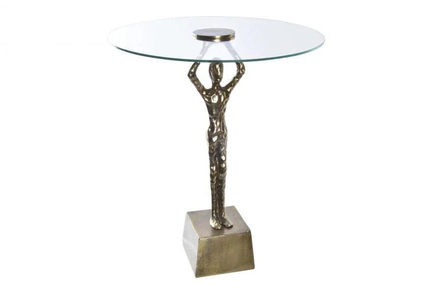 MESITA AUXILIAR ALUMINIO CRISTAL 46X46X57 HOMBRE