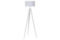 LAMPARA PIE MADERA POLIESTER 50X50X150 BLANCO
