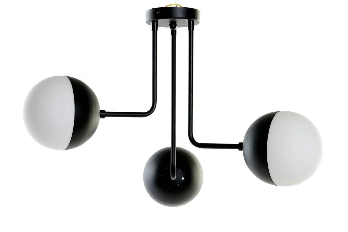 LAMPARA TECHO METAL CRISTAL 61X58X46 BOLAS NEGRO