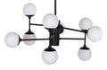 LAMPARA TECHO CRISTAL METAL 80X80X60 9 BOLAS NEGRO