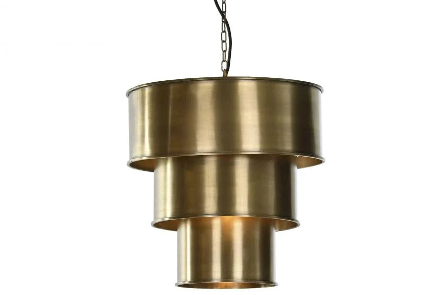 LAMPARA TECHO HIERRO 42X42X41 TRIPLE DORADO