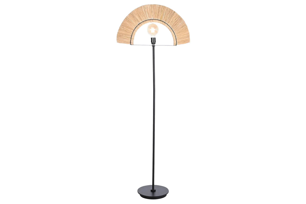 LAMPARA PIE YUTE HIERRO 56X26X152 NATURAL