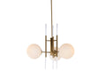 LAMPARA TECHO METAL CRISTAL 64X64X64 BOLAS DORADO