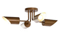 LAMPARA TECHO METAL 67X67X20 4 FOCOS DORADO