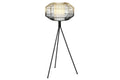 LAMPARA PIE HIERRO ALGODON 39X39X103 NEGRO