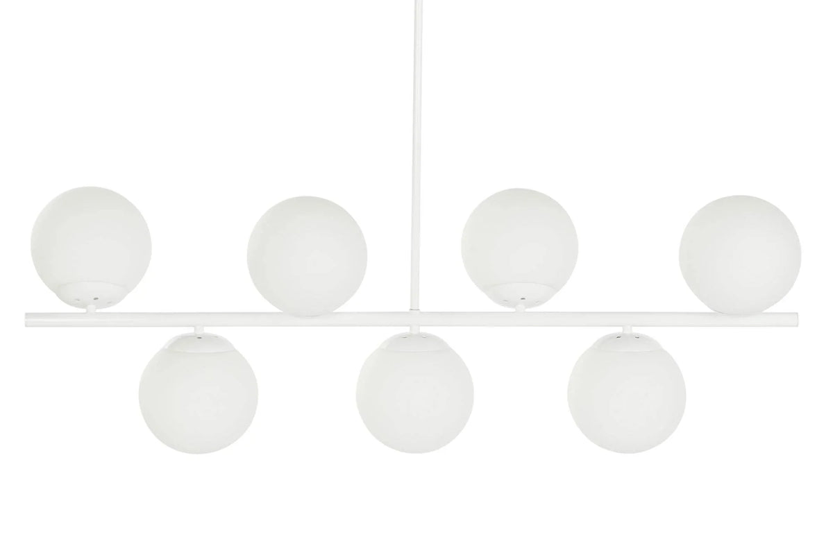 LAMPARA TECHO METAL CRISTAL 98X21X22 BOLAS BLANCO