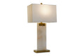 LAMPARA SOBREMESA MARMOL METAL 38X25X76 BLANCO