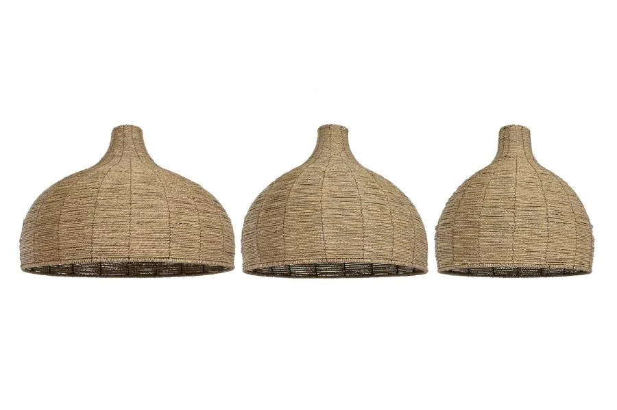 PANTALLA SET 3 FIBRA 70X70X50 NATURAL MARRON