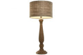 LAMPARA SOBREMESA MADERA YUTE 41X41X91 TALLADA