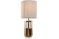 LAMPARA SOBREMESA HIERRO ACRILICO 35X35X78 DORADO