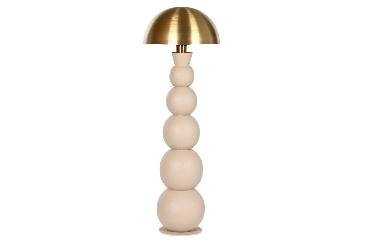 LAMPARA PIE METAL 31X31X92 CREMA