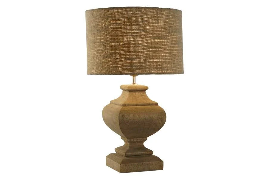 LAMPARA SOBREMESA MADERA YUTE 36X36X58 NATURAL