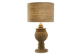 LAMPARA SOBREMESA MADERA YUTE 41X41X76 TALLADO