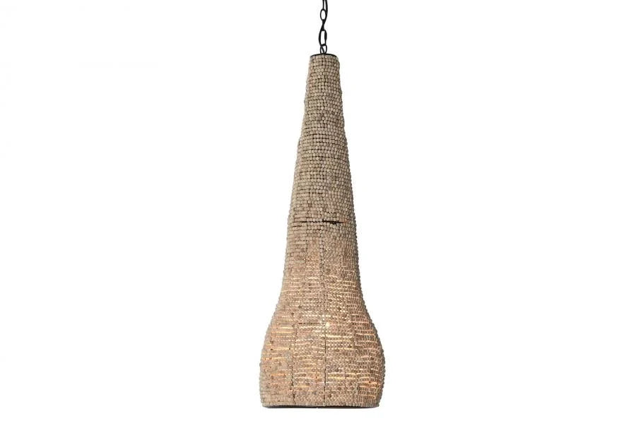 LAMPARA TECHO MADERA METAL 36,5X36,5X174,5 BOLAS