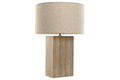 LAMPARA SOBREMESA MARMOL ALGODON 40X40X59 BEIGE
