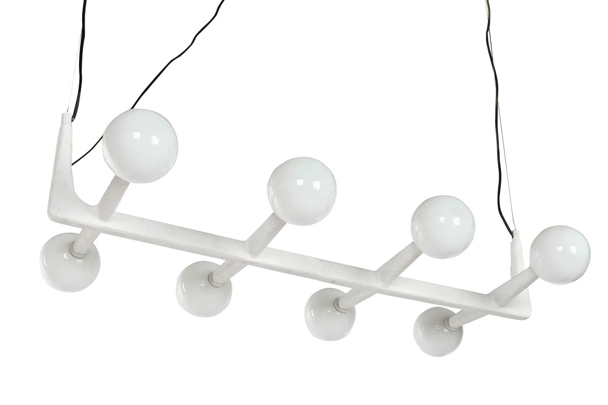 LAMPARA TECHO METAL CRISTAL 110X45X120 BOLA BLANCO