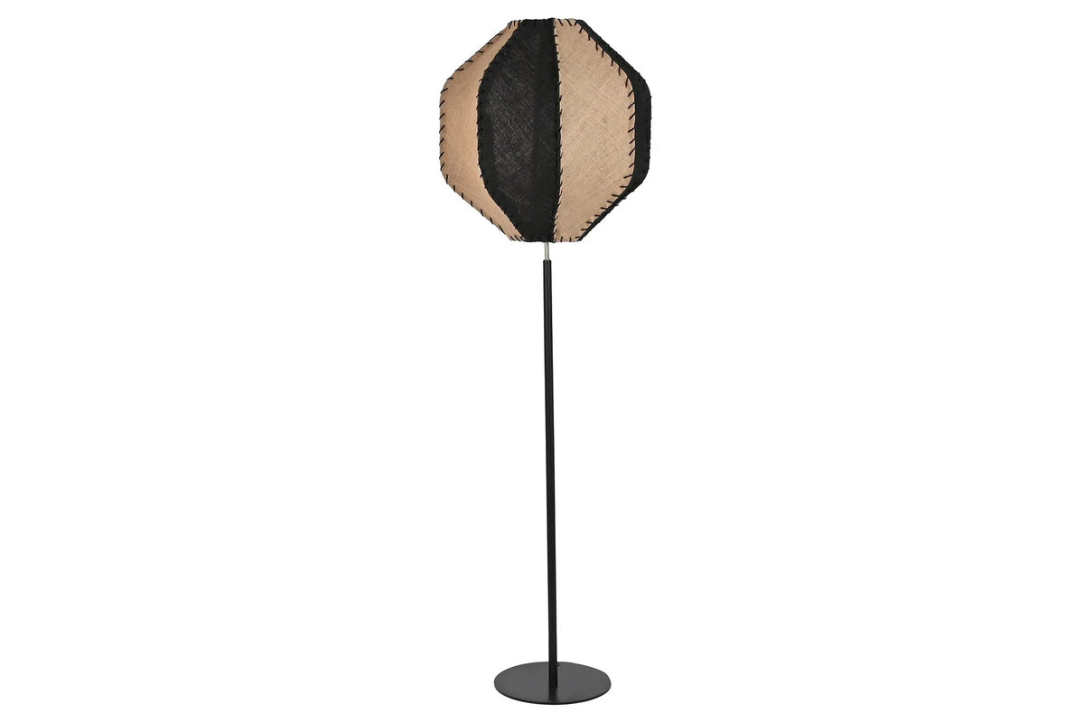 LAMPARA PIE YUTE HIERRO 50X50X165 NATURAL BICOLOR