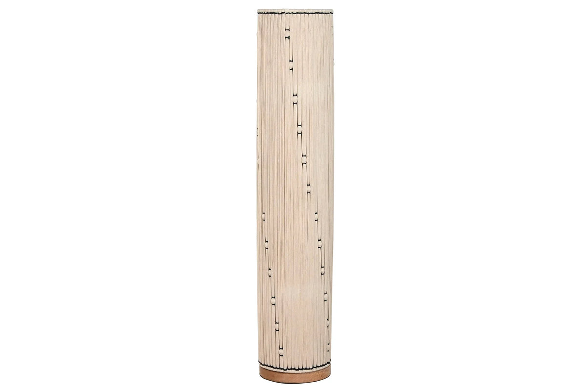 LAMPARA PIE ALGODON RAFIA 25X25X125 NUDO NATURAL