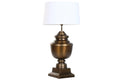 LAMPARA SOBREMESA ACERO PATINADO 60X60X103 BRONCE