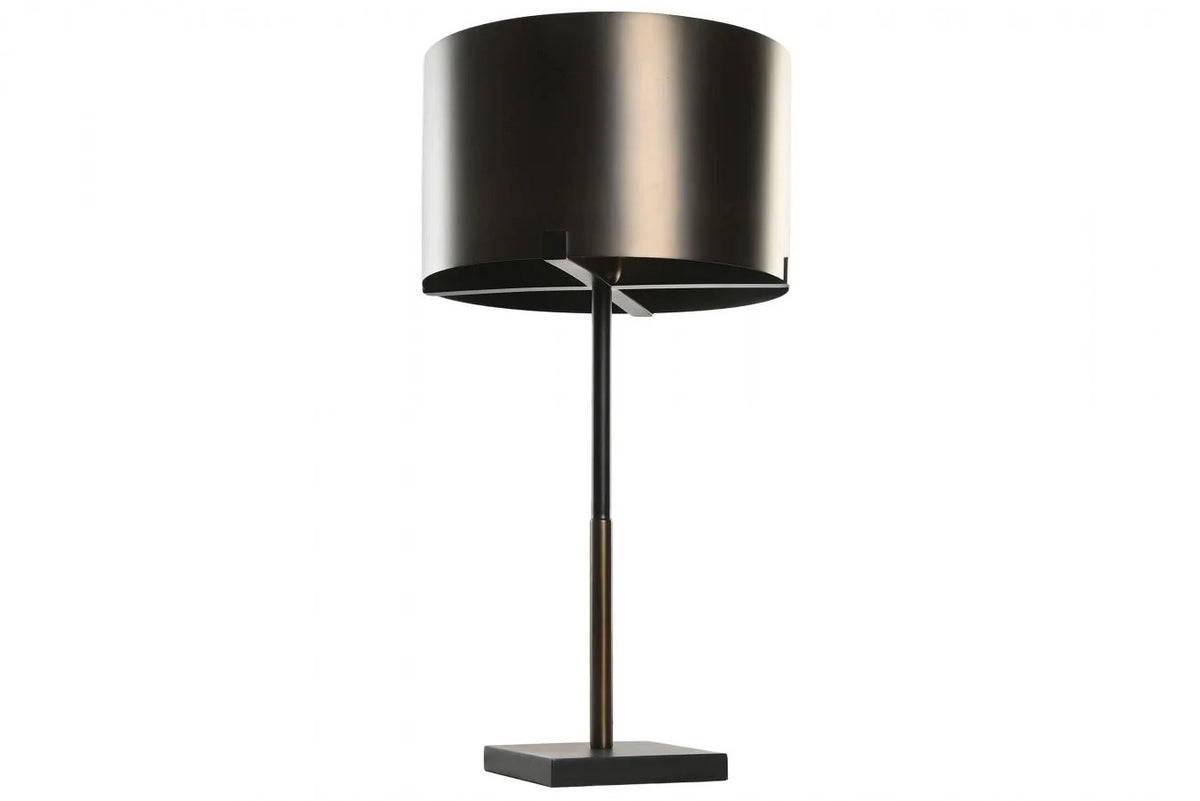 LAMPARA SOBREMESA ACERO PATINADO 40X40X80 BRONCE