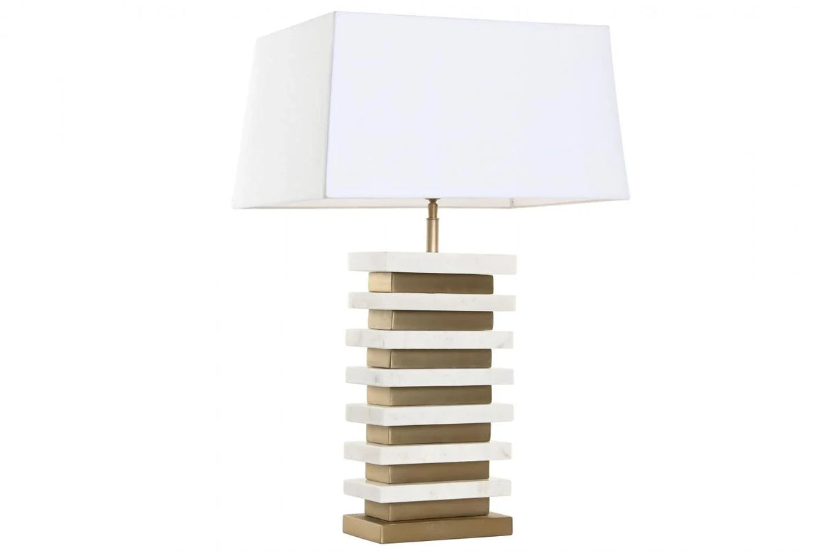 LAMPARA SOBREMESA ACERO MARMOL 30X50X86 MATE