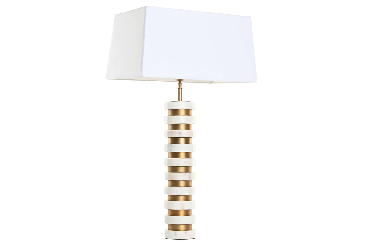 LAMPARA SOBREMESA ACERO MARMOL 30X50X98 DORADO