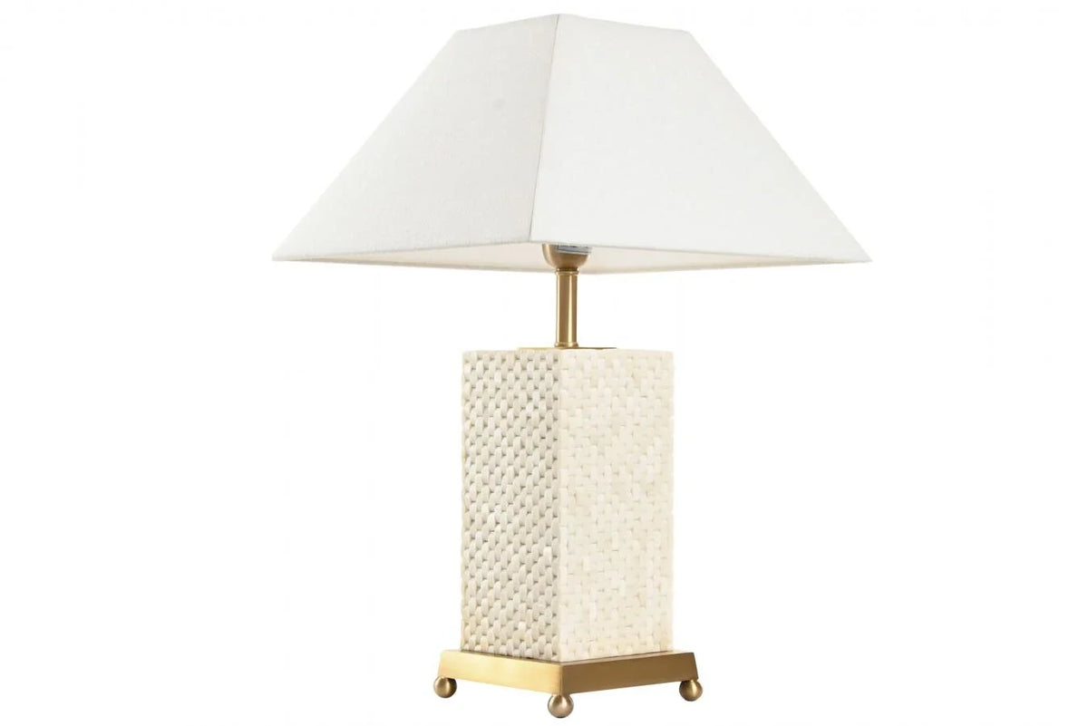 LAMPARA SOBREMESA LATON HUESO 14X36X57 DORADO