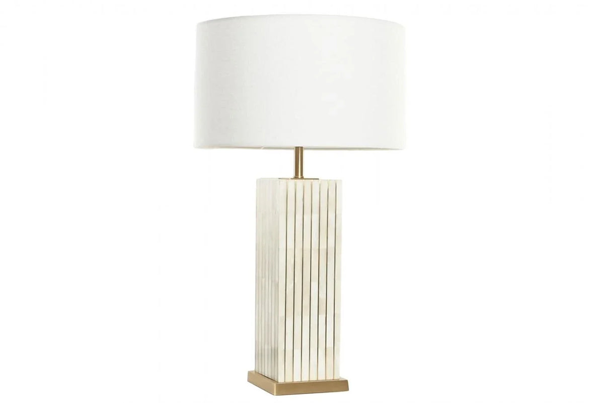 LAMPARA SOBREMESA LATON HUESO 40,5X40,5X54 BEIGE