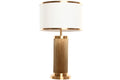 LAMPARA SOBREMESA LATON LINO 36X36X62 DORADO