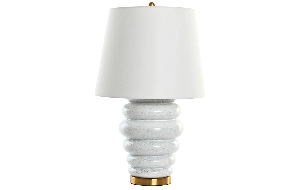 LAMPARA SOBREMESA CERAMICA ALGODON 43X43X72 DISCOS