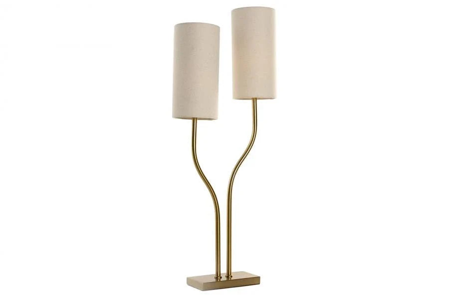 LAMPARA SOBREMESA HIERRO 35X16X100 2 PANTALLAS