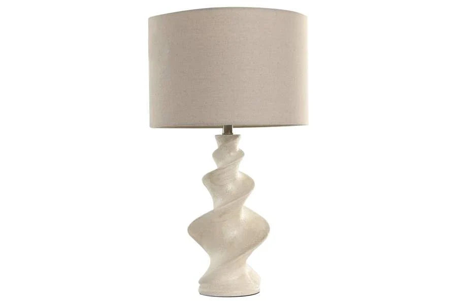 LAMPARA SOBREMESA RESINA LINO 38X38X67 ESPIRAL