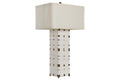 LAMPARA SOBREMESA CUERO LINO 48X33X83 TRENZADO