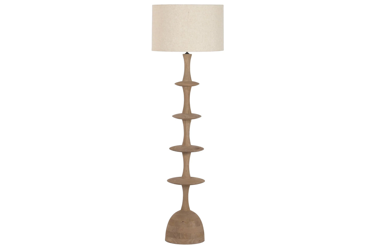 LAMPARA PIE MANGO LINO 50X50X169 NATURAL