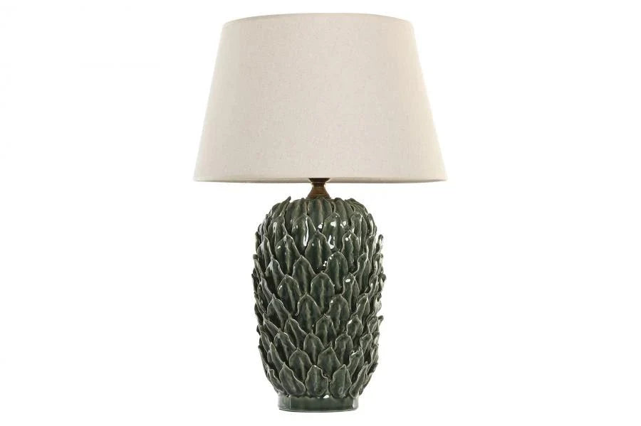 LAMPARA SOBREMESA PORCELANA LINO 40X40X61 HOJAS