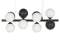 LAMPARA TECHO METAL CRISTAL 60X20X96 BOLAS NEGRO