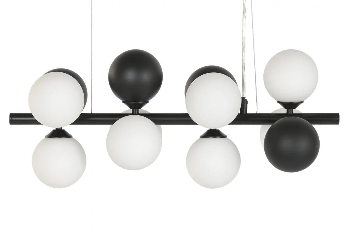 LAMPARA TECHO METAL CRISTAL 60X20X96 BOLAS NEGRO