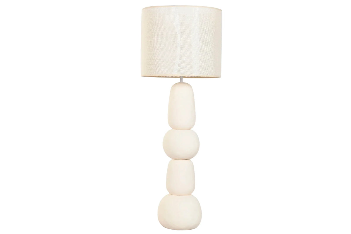 LAMPARA PIE CERAMICA POLIESTER 38X38X105 BOLAS