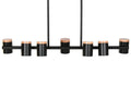 LAMPARA TECHO METAL MADERA 104X18X164 7 FOCOS