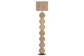 LAMPARA PIE MADERA METAL 38X38X173 MARRON
