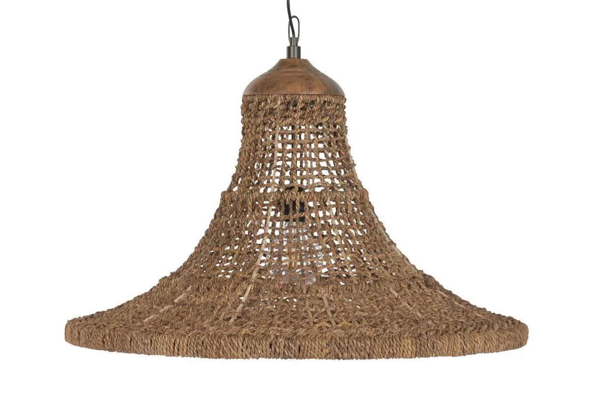 LAMPARA TECHO FIBRA 75X75X55 HECHO A MANO NATURAL