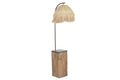 LAMPARA PIE TECA HIERRO 57X55X160 HECHO A MANO