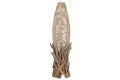 LAMPARA PIE TECA 37X37X119 HECHO A MANO NATURAL