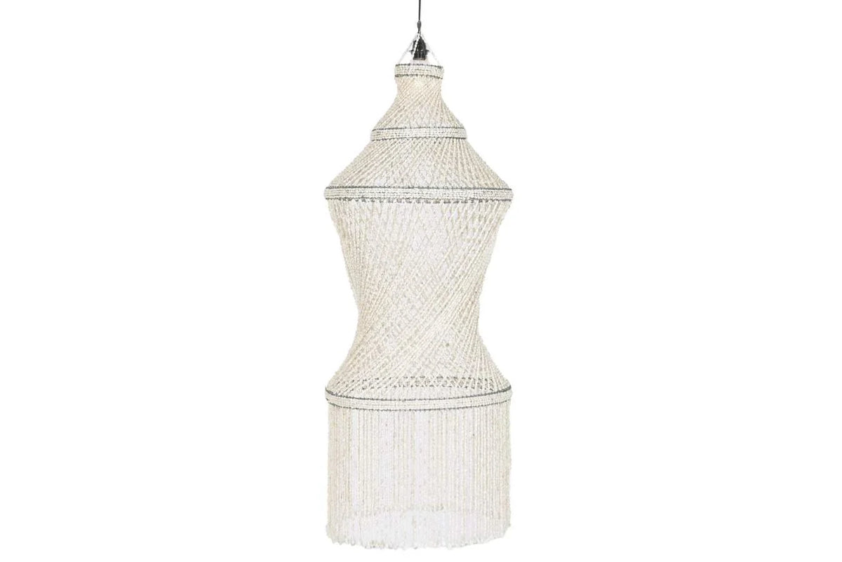LAMPARA TECHO CONCHAS 52X52X140 HECHO A MANO