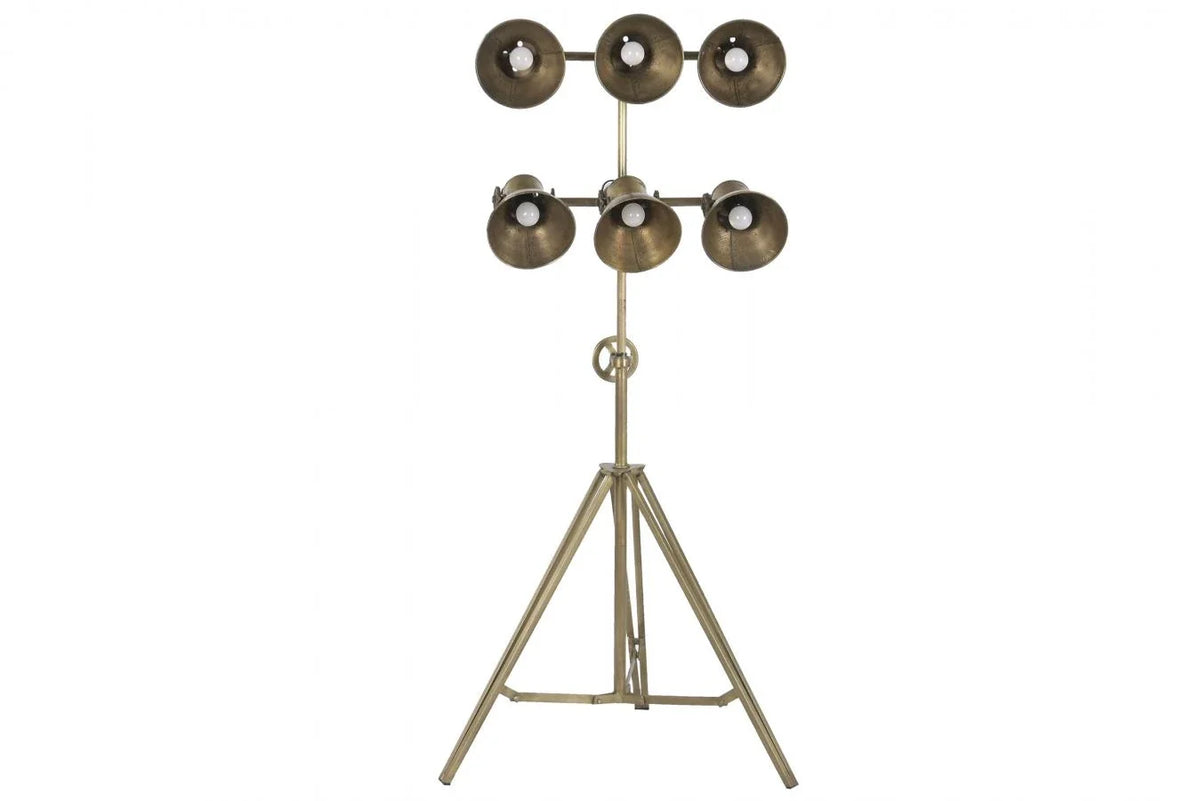LAMPARA PIE METAL 60X20X176 FOCO DORADO