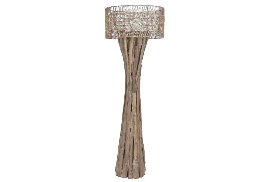 LAMPARA PIE RAIZ DE TECA RECICLADA 67X67X198 PANTA