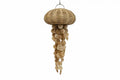 LAMPARA TECHO RATAN CONCHAS 42X42X85