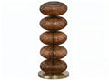 LAMPARA PIE CRISTAL METAL 28X28X78 AMBAR
