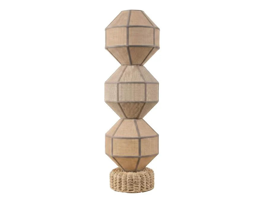 LAMPARA PIE RATAN POLIESTER 30X30X100 BEIGE