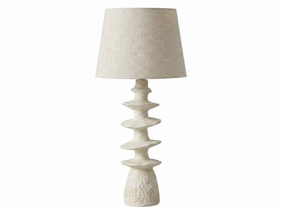 LAMPARA PIE CERAMICA POLIESTER 40X40X93 BEIGE